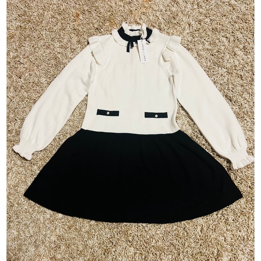 NWT❤️Janie and Jack Colorblocked Drop Waist Sweater Dress sz8 - Picture 2 of 11